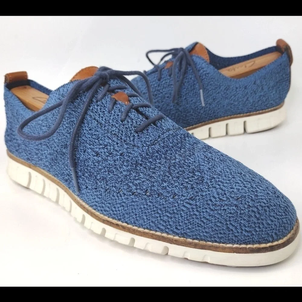 Cole Haan Men's ZEROGRAND Wingtip Oxford Marine Stitchlite Ivory